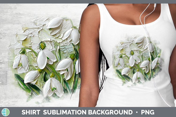 3D Flowers Snowdrop Shirt Sublimation Sublimation Background