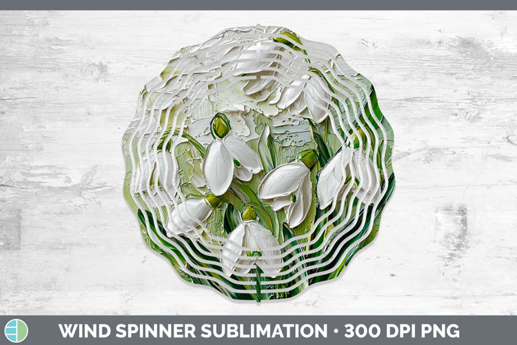 3D Flowers Snowdrop Wind Spinner Sublimation Spinner Designs