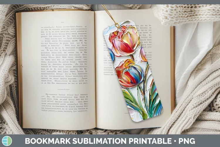 3D Flowers Tulip Bookmark Sublimation Printable Designs