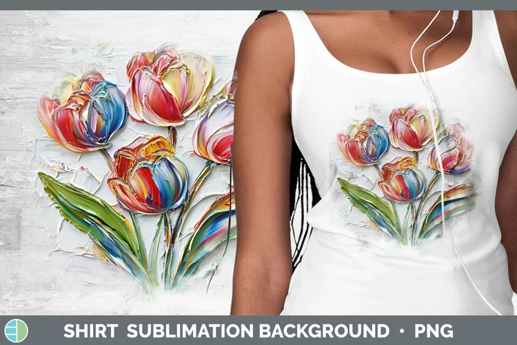 3D Flowers Tulip Shirt Sublimation Sublimation Background De