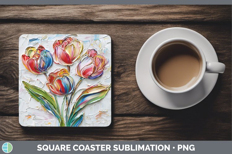 Gorgeous3D Flowers Square Coaster design.