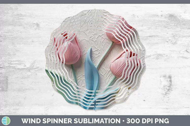 3D Flowers Tulip Wind Spinner Sublimation Spinner Designs