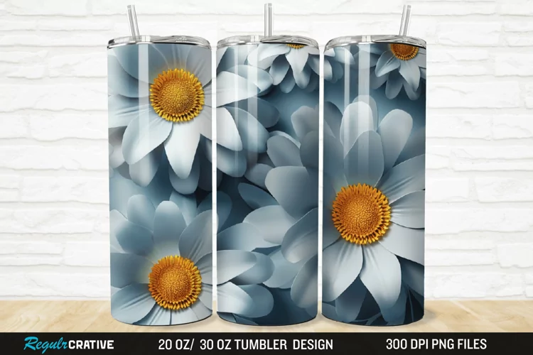 3D Flowers 20/30oz Skinny Tumbler