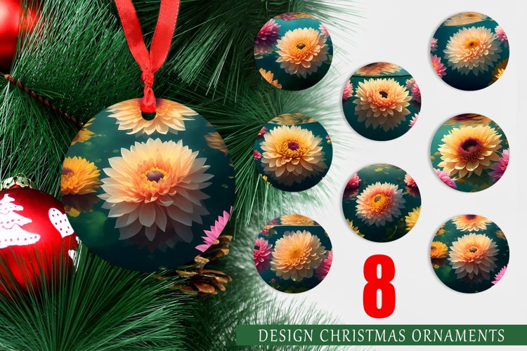 3D Flowers Under Water Christmas Ornaments