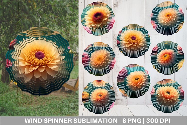 Wind Spinner 3D Flowers Under Water | Sublimation Spinner De
