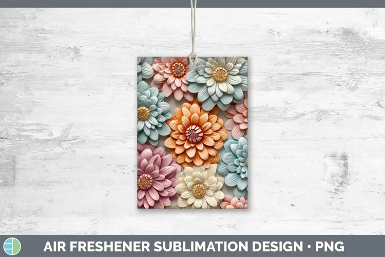 3D Flowers Zinnia Air Freshener Sublimation Car Freshener De