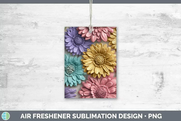 3D Flowers Zinnia Air Freshener Sublimation Car Freshener De