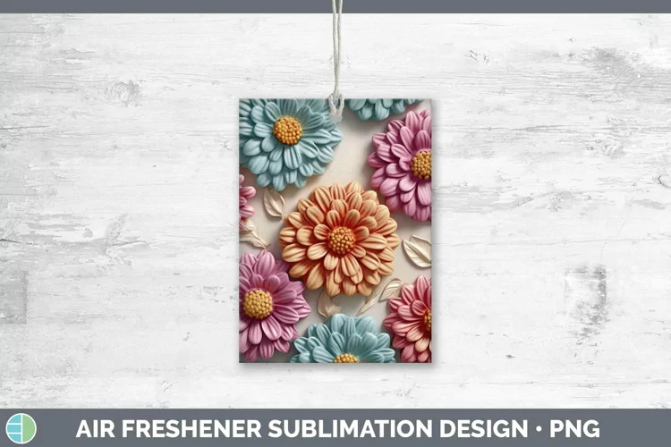 3D Flowers Zinnia Air Freshener Sublimation Car Freshener De