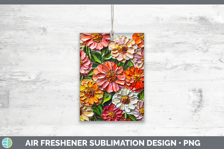3D Flowers Zinnia Air Freshener Sublimation Car Freshener De