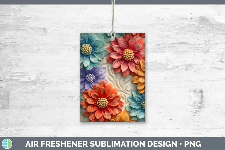 3D Flowers Zinnia Air Freshener Sublimation Car Freshener De