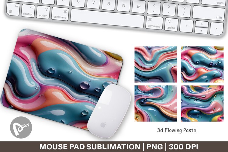 Mouse Pad 3D Flowing Pastel