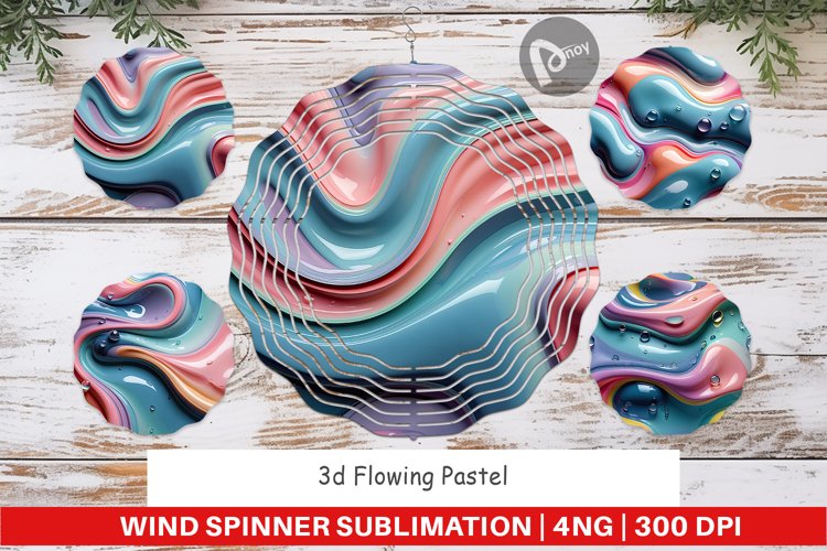Wind Spinner 3D Flowing Pastel