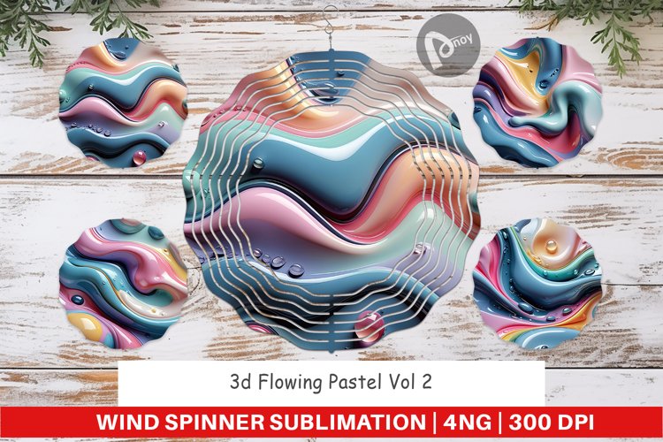 Wind Spinner 3D Flowing Pastel