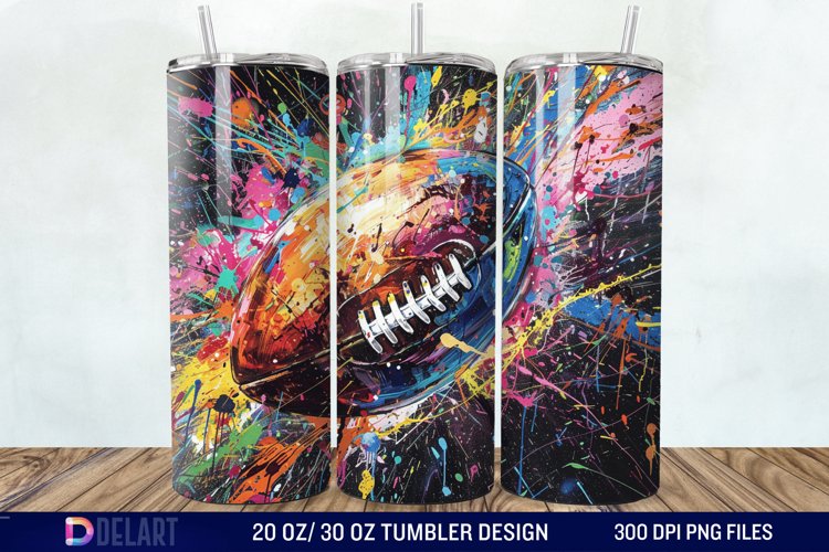 3D Football Tumbler Wrap