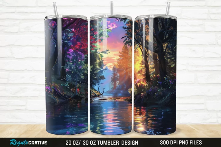3D Forest Landscape 20/30oz Skinny Tumbler