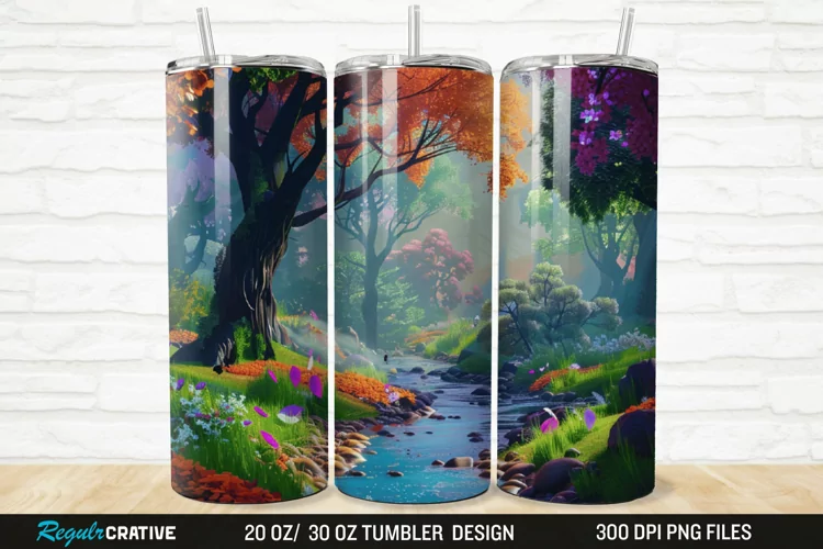 3D Forest Landscape 20/30oz Skinny Tumbler