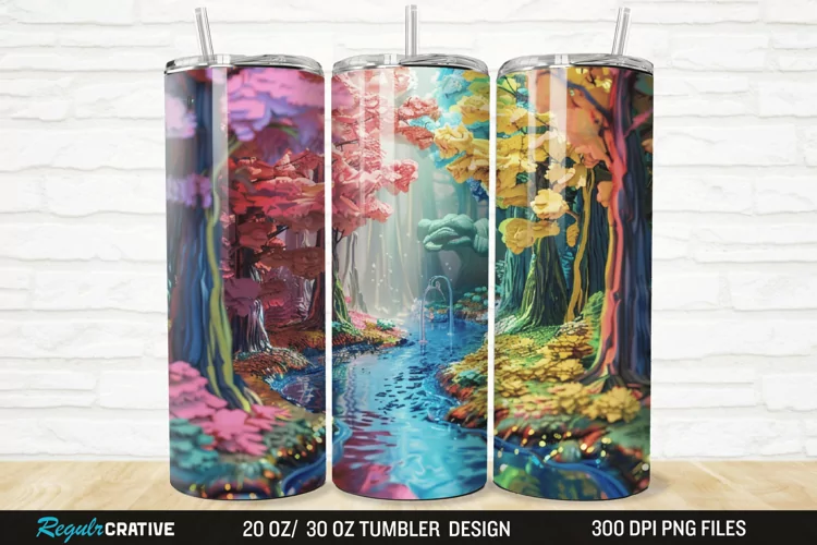 3D Forest Landscape 20/30oz Skinny Tumbler