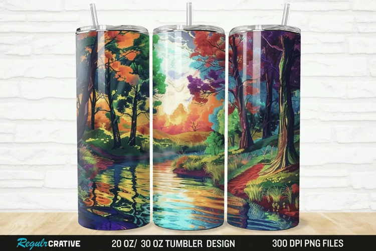 3D Forest Landscape 20/30oz Skinny Tumbler