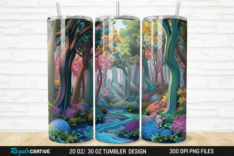 3D Forest Landscape 20/30oz Skinny Tumbler