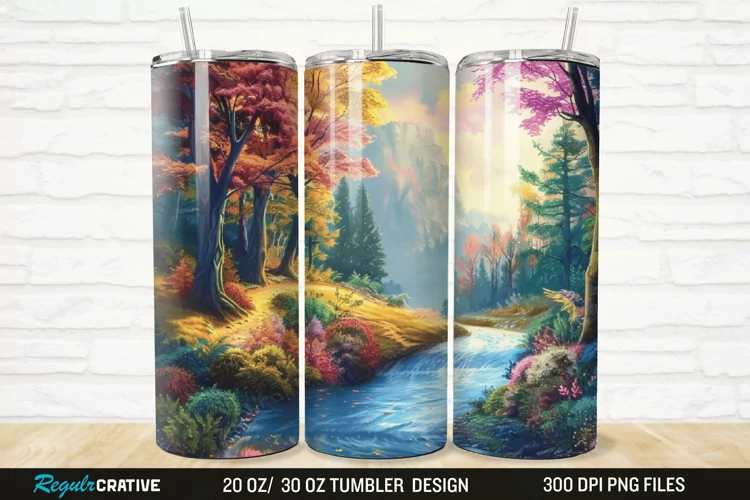 3D Forest Landscape 20/30oz Skinny Tumbler