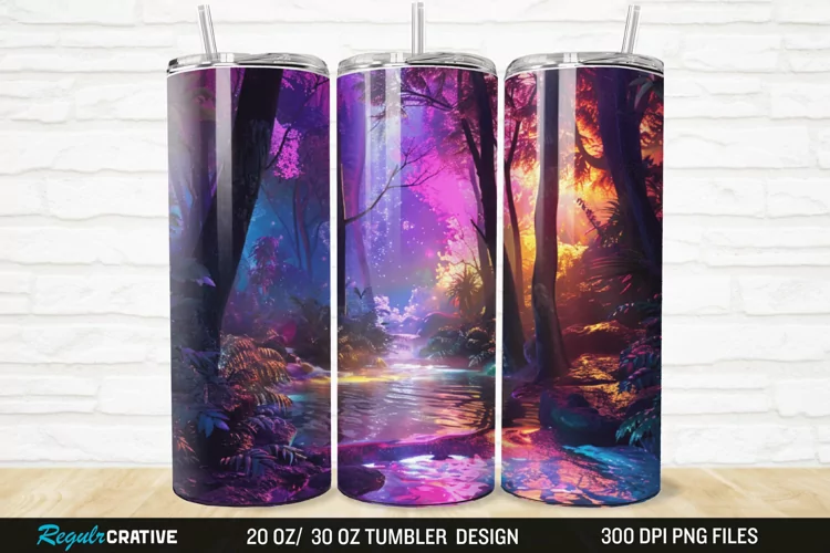 3D Forest Landscape 20/30oz Skinny Tumbler