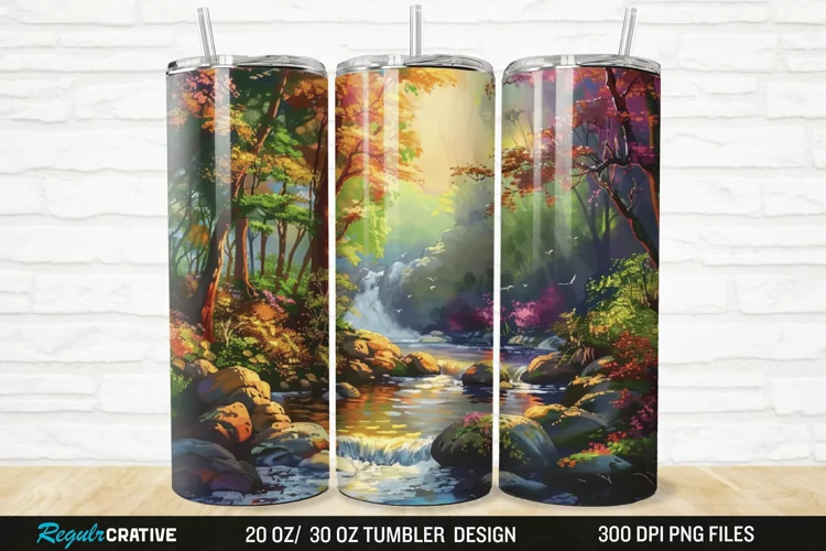 3D Forest Landscape 20/30oz Skinny Tumbler