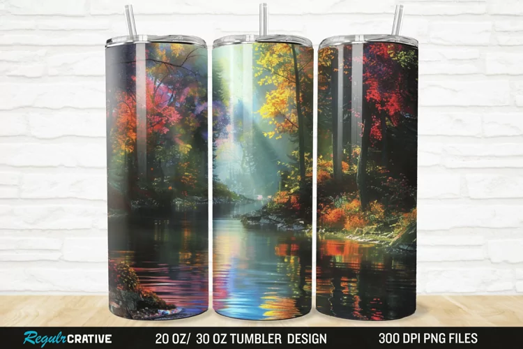 3D Forest Landscape 20/30oz Skinny Tumbler