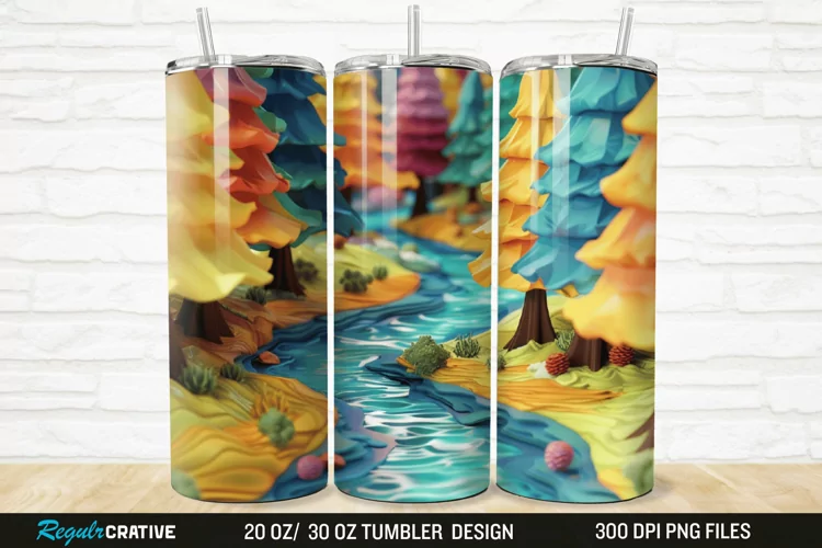 3D Forest Landscape 20/30oz Skinny Tumbler
