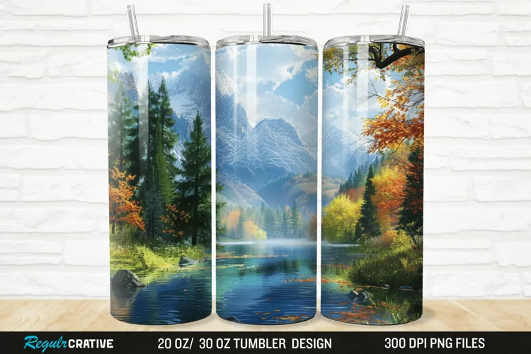 3D Forest Landscape 20/30oz Skinny Tumbler