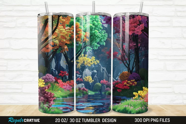 3D Forest Landscape 20/30oz Skinny Tumbler
