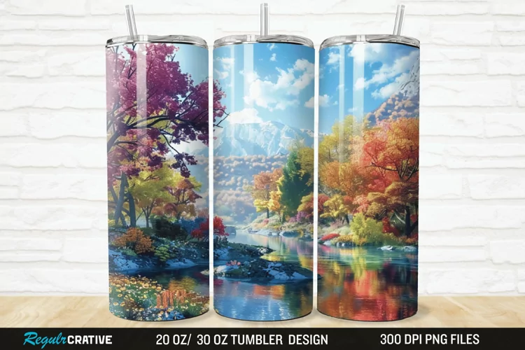 3D Forest Landscape 20/30oz Skinny Tumbler