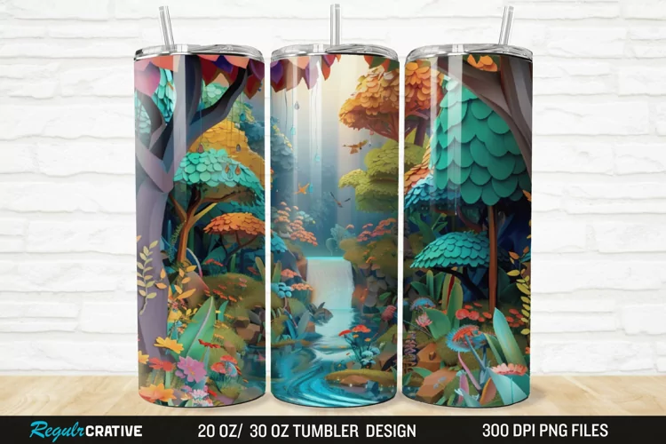 3D Forest Landscape 20/30oz Skinny Tumbler