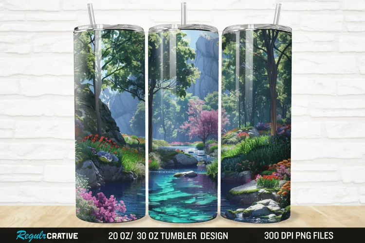 3D Forest Landscape 20/30oz Skinny Tumbler