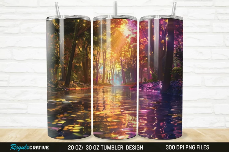 3D Forest Landscape 20/30oz Skinny Tumbler