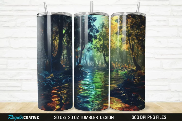 3D Forest Landscape 20/30oz Skinny Tumbler