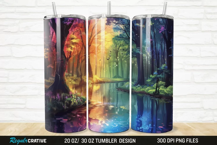 3D Forest Landscape 20/30oz Skinny Tumbler