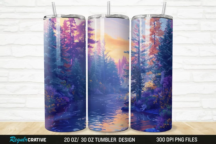 3D Forest Landscape 20/30oz Skinny Tumbler