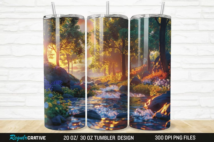 3D Forest Landscape 20/30oz Skinny Tumbler