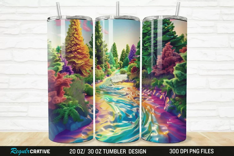 3D Forest Landscape 20/30oz Skinny Tumbler