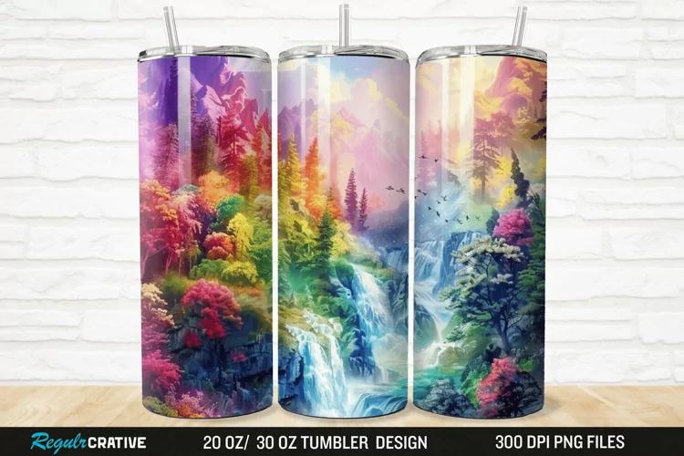 3D Forest Landscape 20/30oz Skinny Tumbler