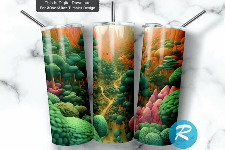 3D Forest Nature 20oz/30oz Skinny Tumbler