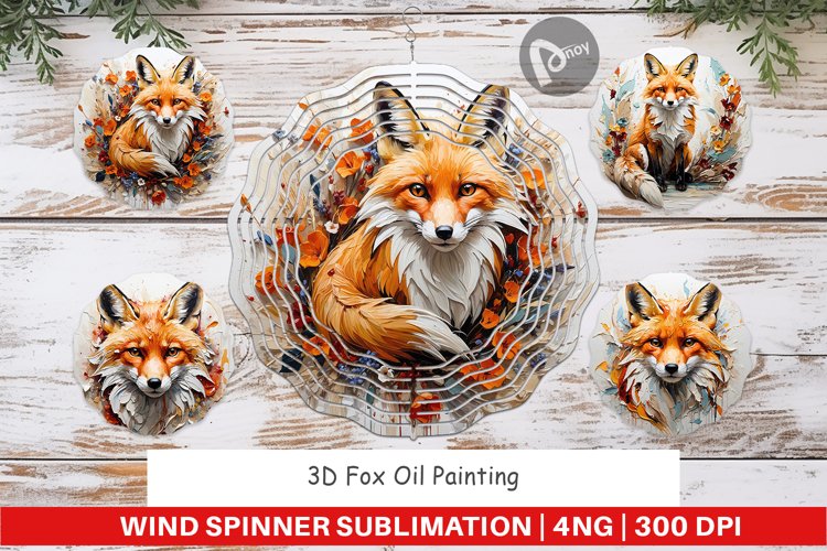Wind Spinner 3D Fox Painting