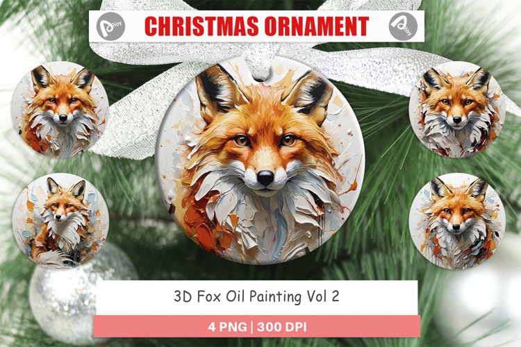 Christmas Ornaments 3D Fox Painting