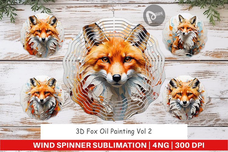 Wind Spinner 3D Fox Painting