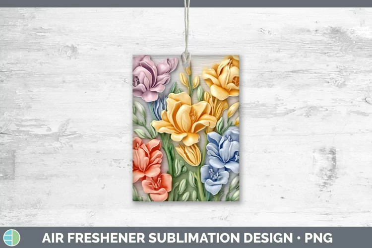 3D Freesia Air Freshener | Sublimation Car Freshener Designs