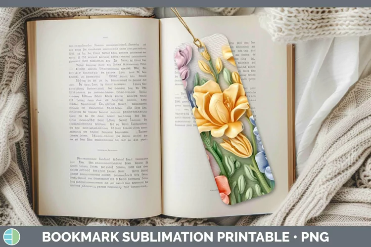 3D Freesia Bookmark Sublimation Printable Designs
