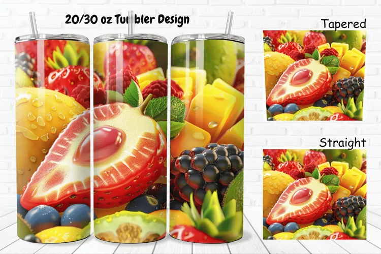 3D Fresh Fruit 20/30oz Skinny Tumbler