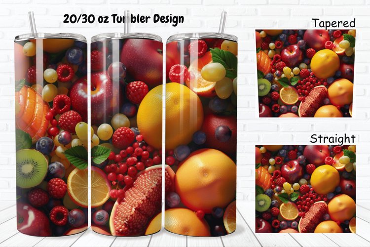 3D Fresh Fruit 20/30oz Skinny Tumbler
