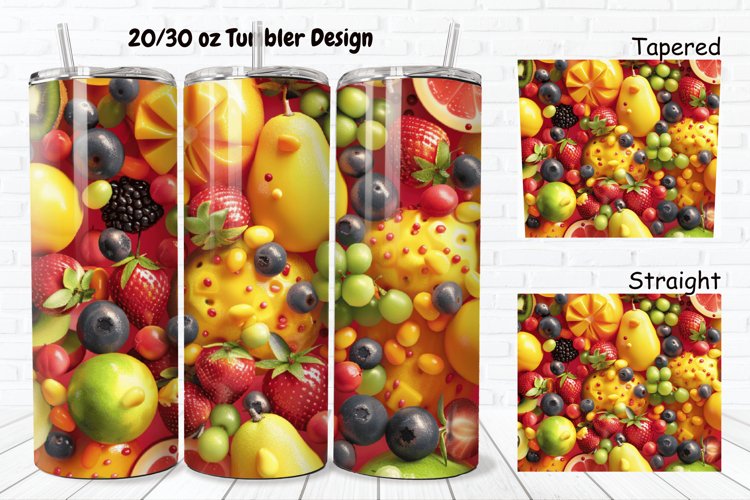 3D Fresh Fruit 20/30oz Skinny Tumbler example image 1