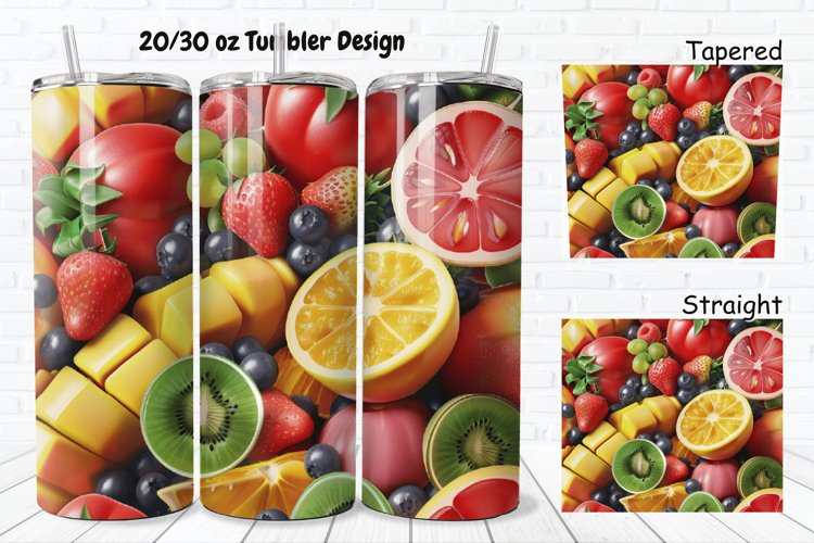 3D Fresh Fruit 20/30oz Skinny Tumbler